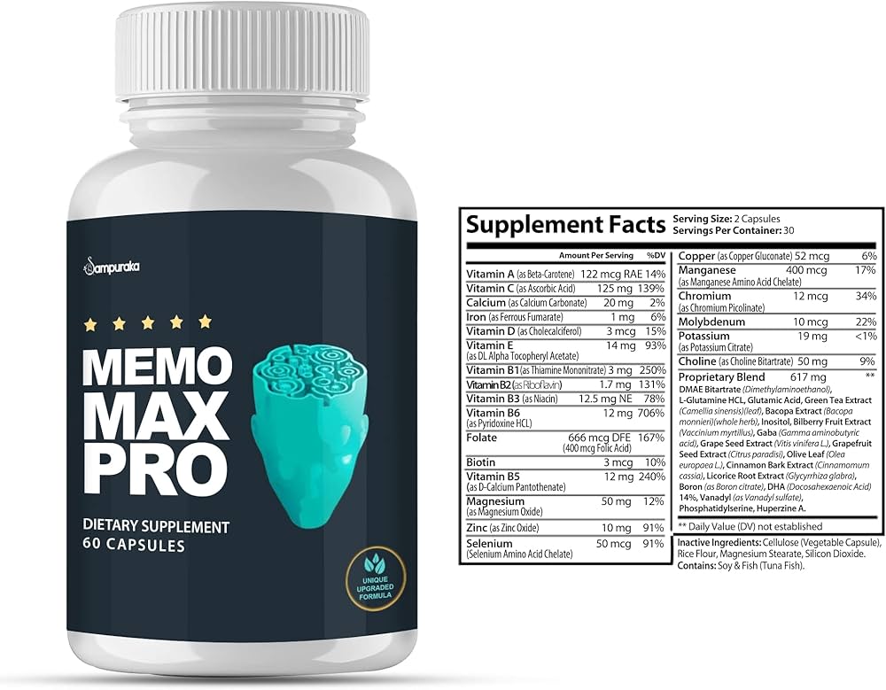 Memo Max Pro bottles on a white background